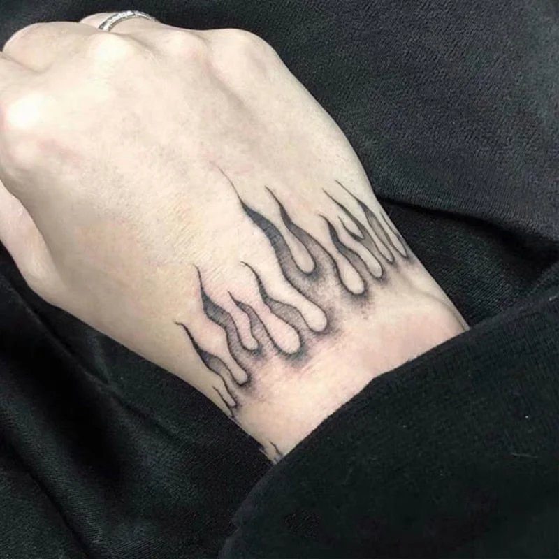 Waterproof Temporary Tattoo Sticker Neck Black Word Angel Devil Bull Cross English Letters Flash Tatoo Fake Tatto for Woman Men