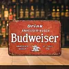 Budweiser - Panneaux en &eacute;tain m&eacute;tallique(20*30cm/30*40cm) - Bi&egrave;re