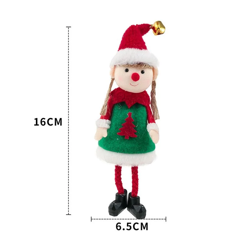 New Year 2022 Christmas Elf Doll Ornaments Xmas Tree Hanging Pendant Navidad 2021 Santa Kids Gift Christmas Home Decoration