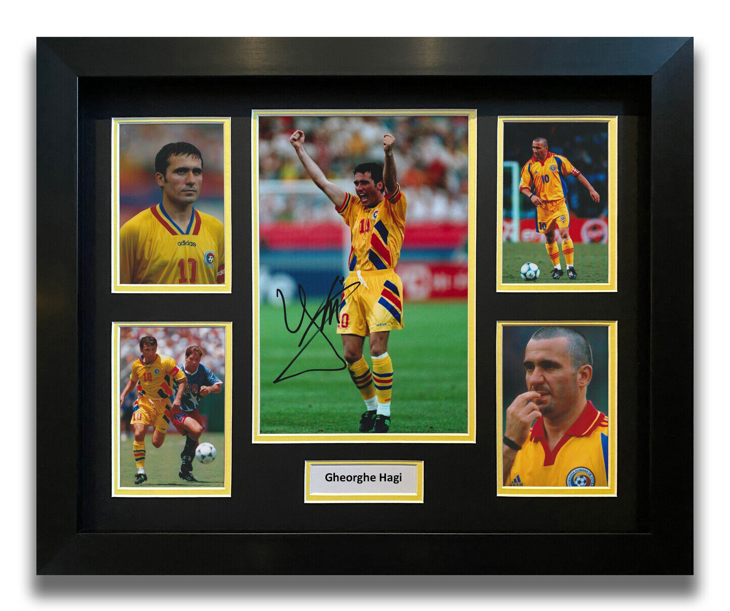 GHEORGHE HAGI HAND SIGNED FRAMED Photo Poster painting DISPLAY - ROMANIA AUTOGRAPH - FOOTBALL 6.
