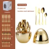 24-Piece Stainless Steel Cutlery Holder, Serves 6, Durable Home Kitchen Cutlery Set, Perfect as a Christmas Gift