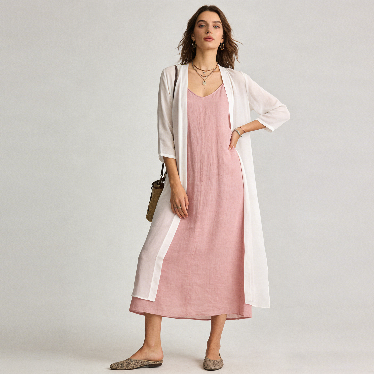 Silk Cardigan Long Duster with Side Slits REAL SILK LIFE
