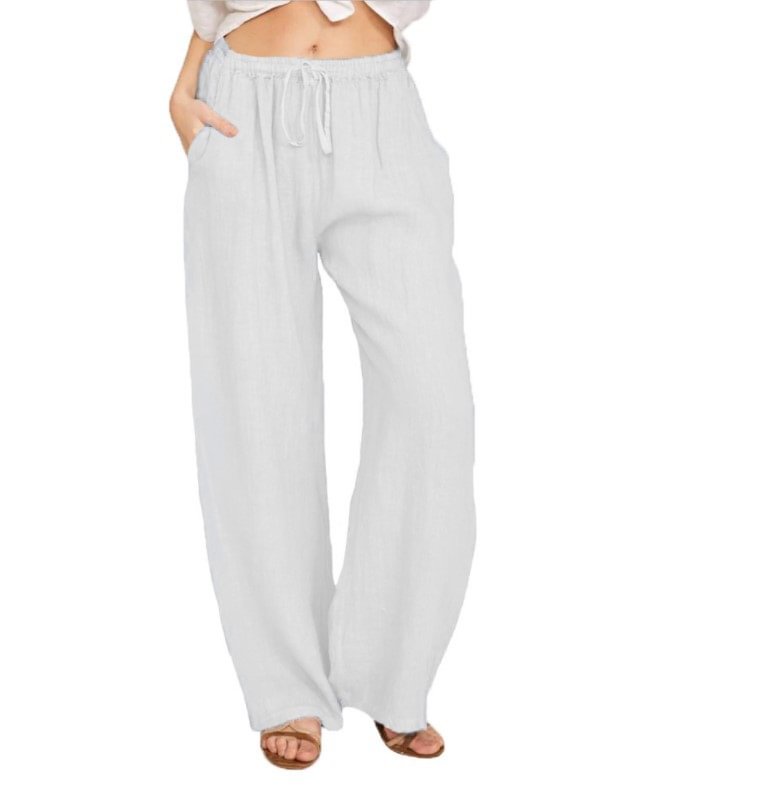 Casual Cotton And Linen Loose Trousers For Women