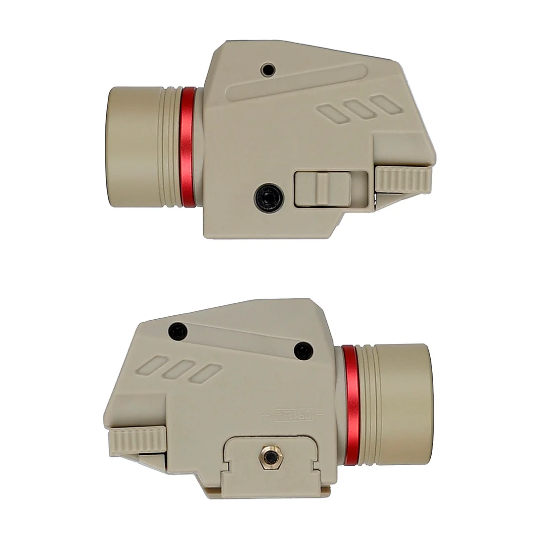 ohhunt® Mini Flashlight Red Laser White LED Flashlight Combo with 20mm Picatinny Rail Mount Weapon Torch Light Tan