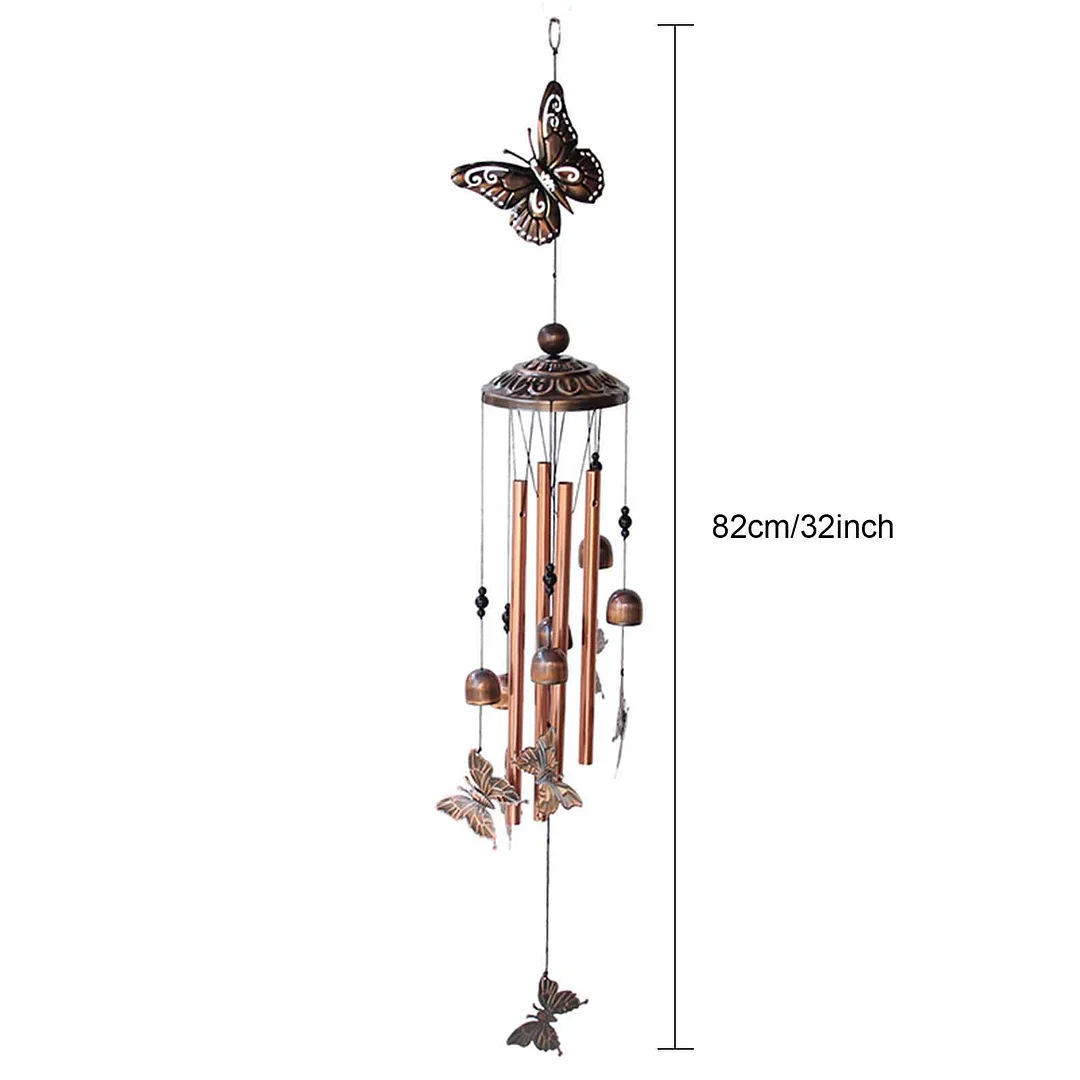 Animal Wind Chime Outdoor, Wind Bell Tubes, for Garden, Yard (Butterfly)