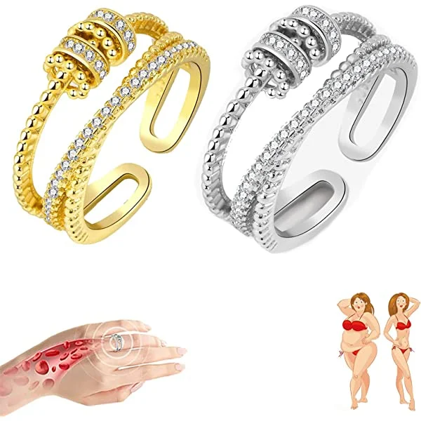 JANSIO Threanic Triple-Spin Ring, Feelief Zirconica Triple Fidget Ring, Threanic Triple-Spin Ring, to My Daughter Fidget Anti Anxiety Ring, Self Soothing Ring. (3 Color)