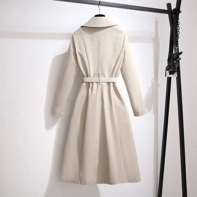 2021 Spring Autumn New Windbreaker Women Long Korean Fashion Trench Coat Women's Plus Size Windproof Overcoat Trend 4XL