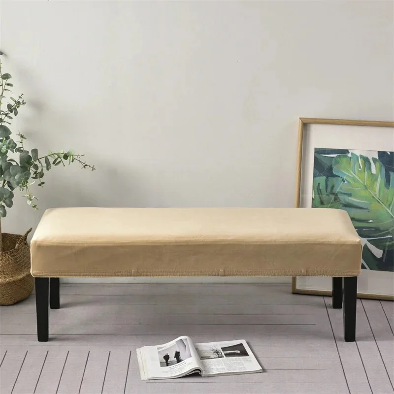Sdrawing Bench Chair Cover Stretch Piano Stool Cover Long Ottoman Cover Solid Color Bench Slipcovers Changing Shoes Bedside Home