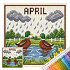 Stamped Cross Stitch Kit for Adults Rural Landscape 14CT tapestrymarket