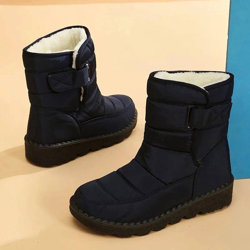 Breakj Platform Waterproof Snow Boots for Women 2023 Soft Sole Keep Warm Winter Boots Woman Non Slip Ankle Booties Plus Size