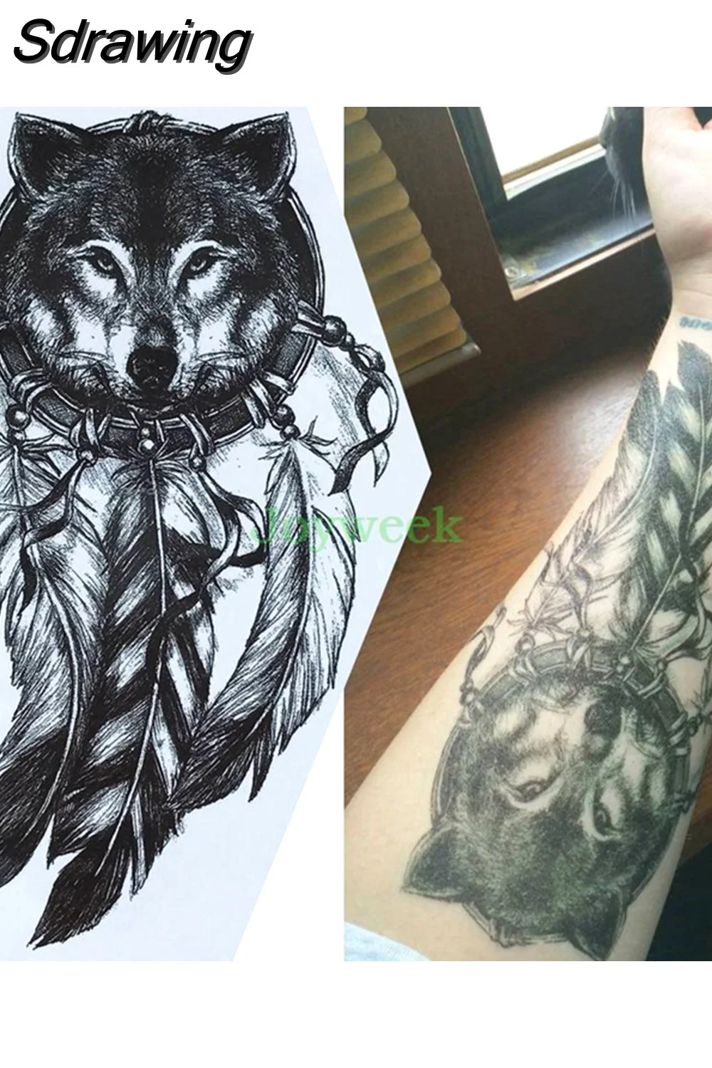 Sdrawing Temporary Tattoo Sticker crow tiger Ganesha wolf forest tatto stickers flash tatoo fake tattoos for women men 7