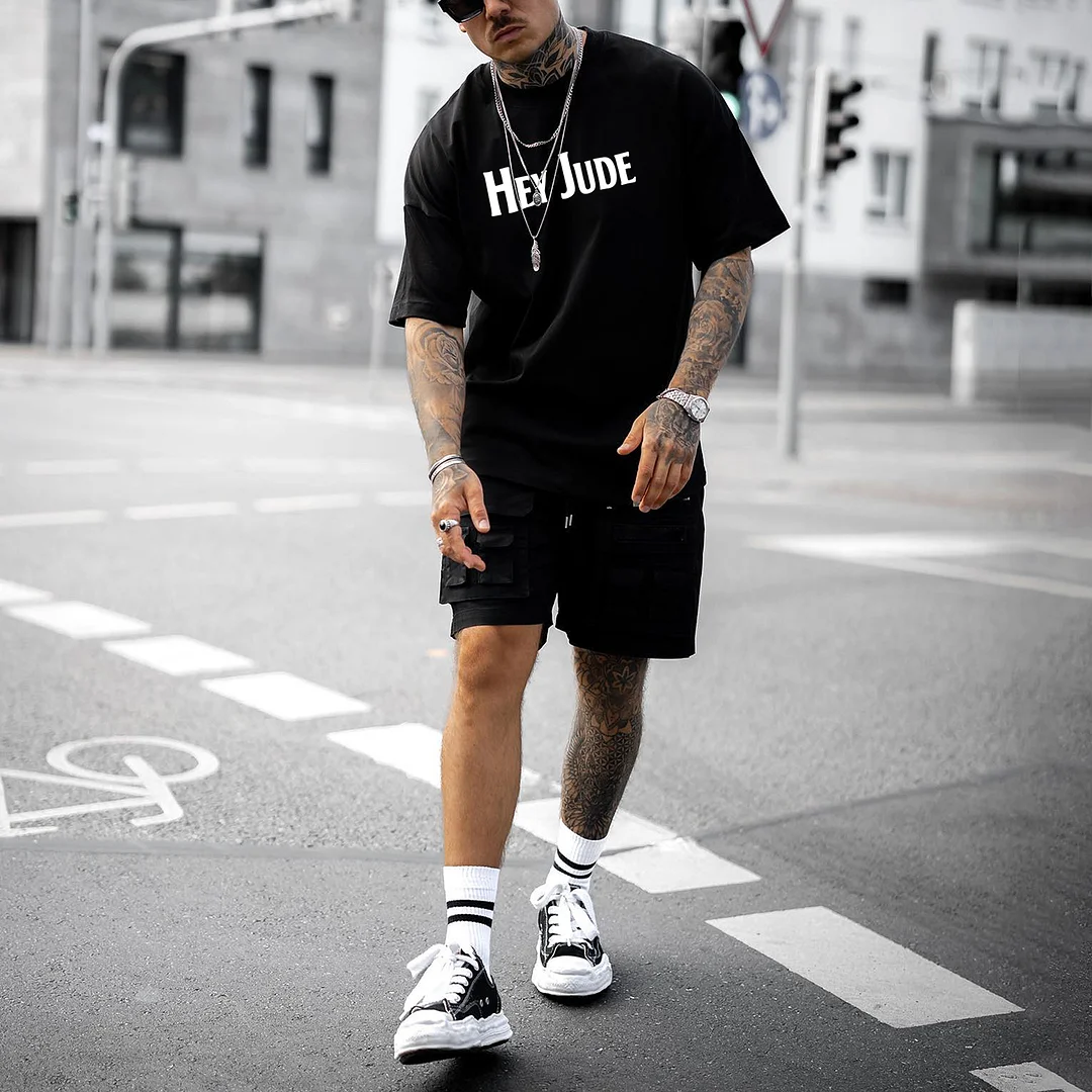 Unisex Casual Hey Jude Printed T-shirt