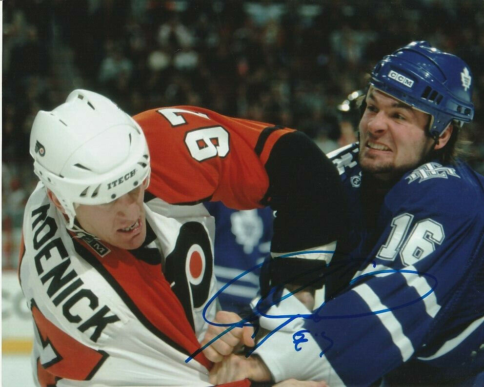 JEREMY ROENICK SIGNED PHILADELPHIA FLYERS FIGHT 8x10 Photo Poster painting! Autograph