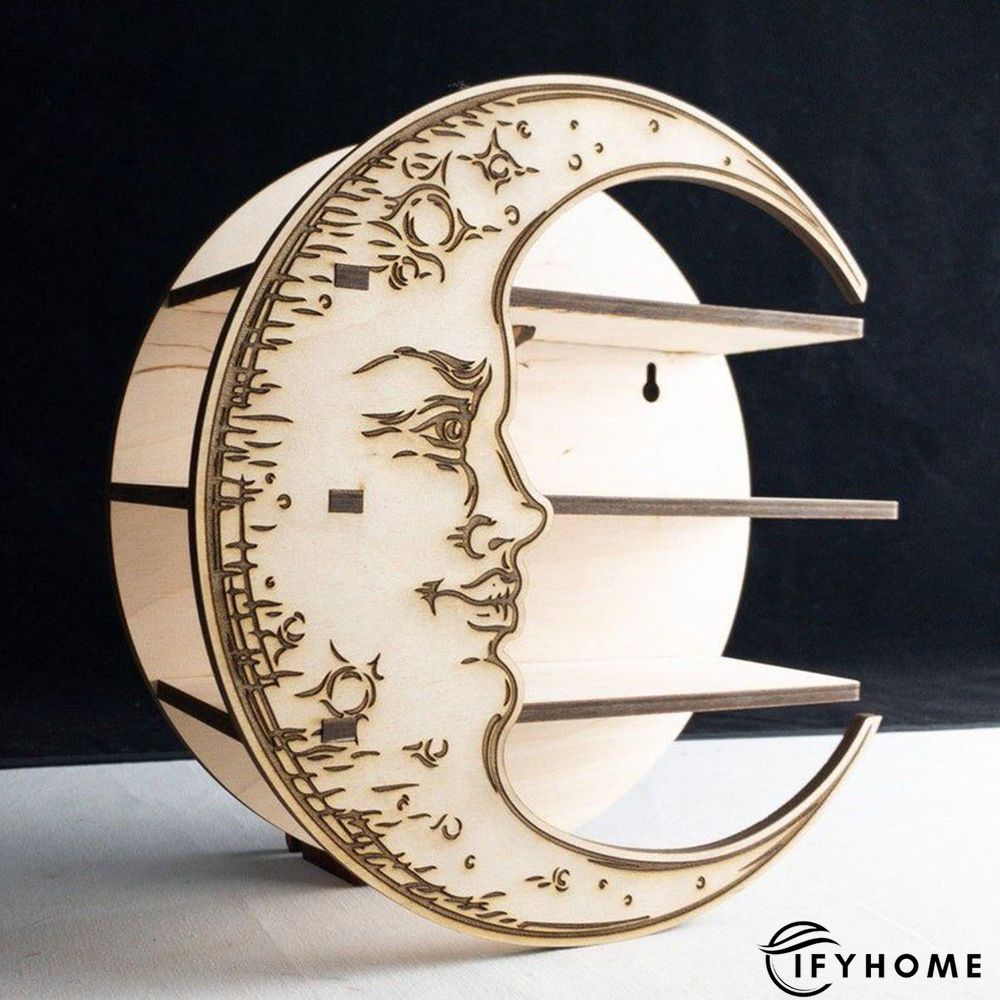 Moon Shelf - Wooden Floating Moon Shelf | IFYHOME