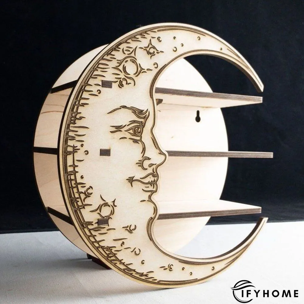 Moon Shelf - Wooden Floating Moon Shelf | IFYHOME
