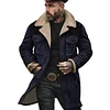Men's Winter Jacket Fleece Jacket Casual Jacket Vacation Daily Thermal Warm Pocket Fleece Fall Winter Color Block Fashion Streetwear Lapel Long Brown Army Green Dark Blue Grey Jacket