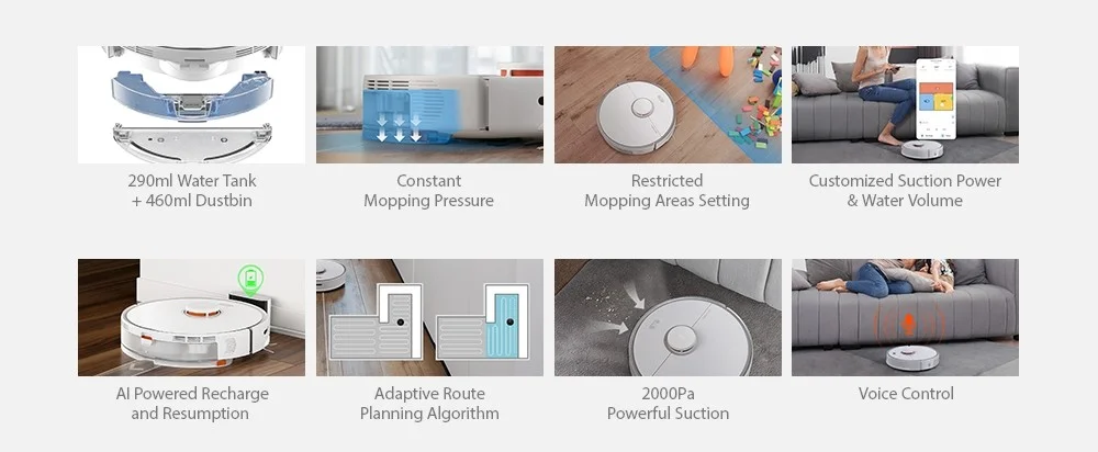 Roborock S5 Max aspirapolvere robot aspirapolvere senza sacchetto