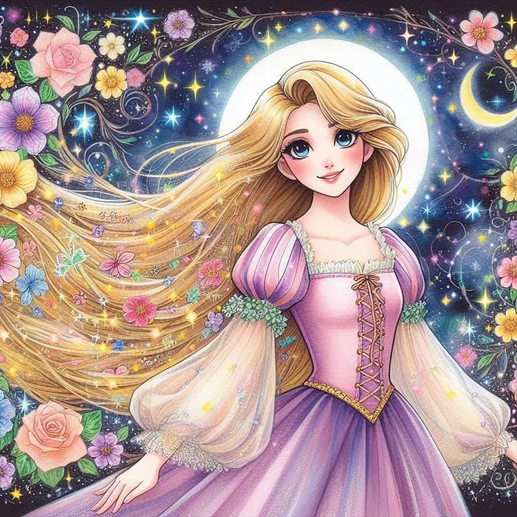 Full Round Diamond Painting - Disney Princess 50*50CM