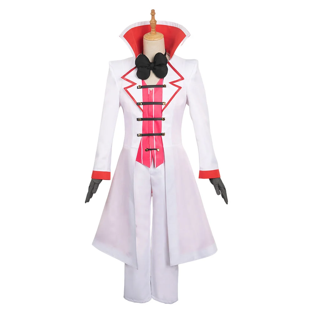 TV Hazbin Hotel (2024) Lucifer White Uniform Set Outfits Cosplay Costume Halloween Carnival Suit