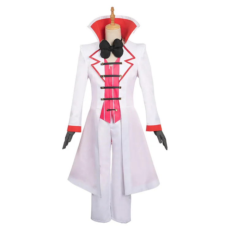Hazbin Hotel (2024) Lucifer White Uniform Set Outfits Cosplay Costume Halloween Carnival Suit