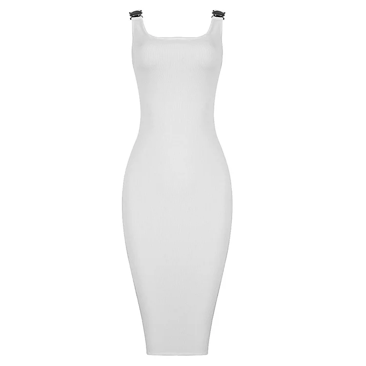 Straps White Bandage Dress SE277