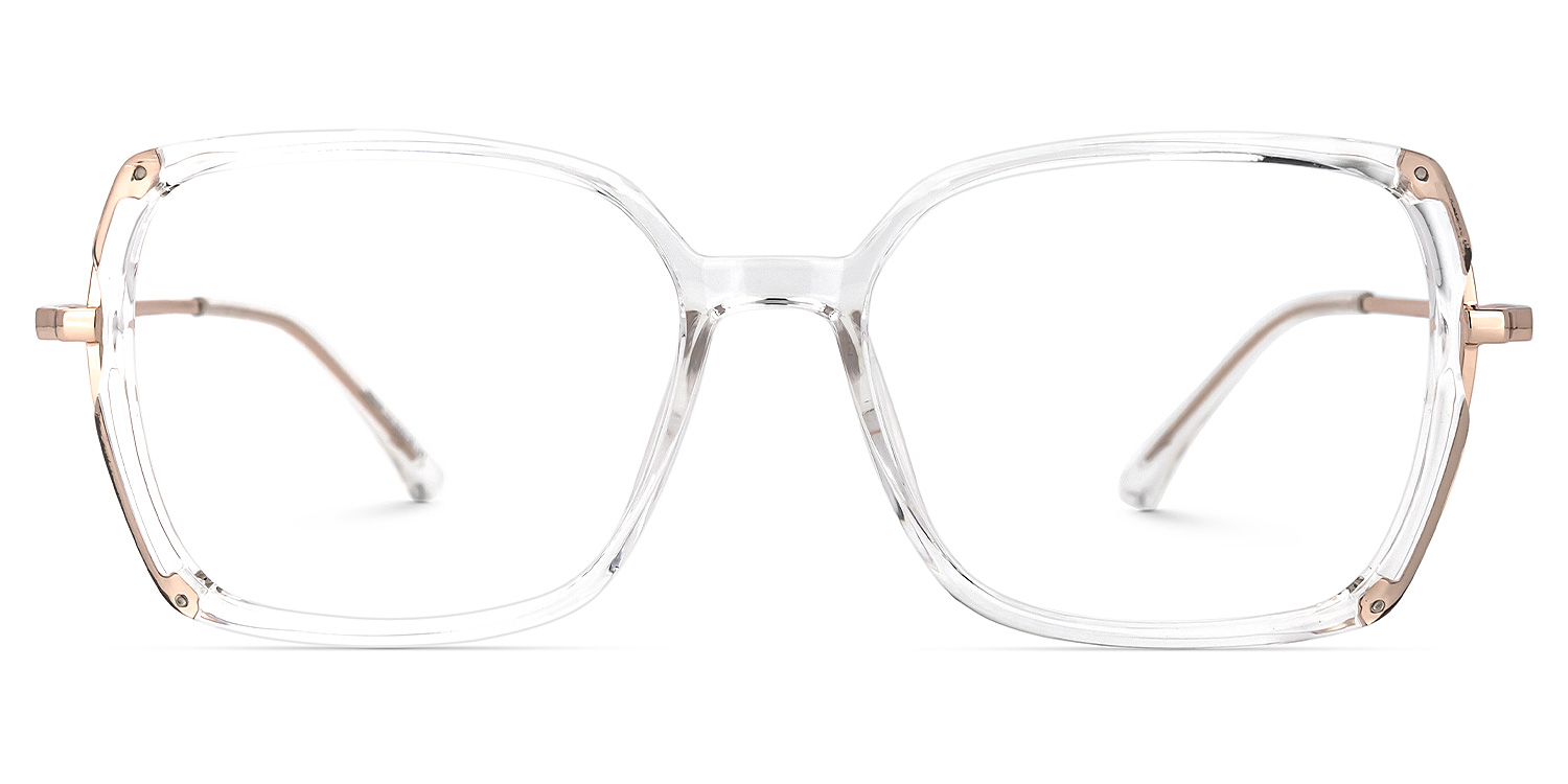 Quany Gold Kristall Quadratisch Brille Gold