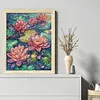 Water Lily Full Stamped Cross Stitch 14CT 2-Strand 33x41cm Backstitch