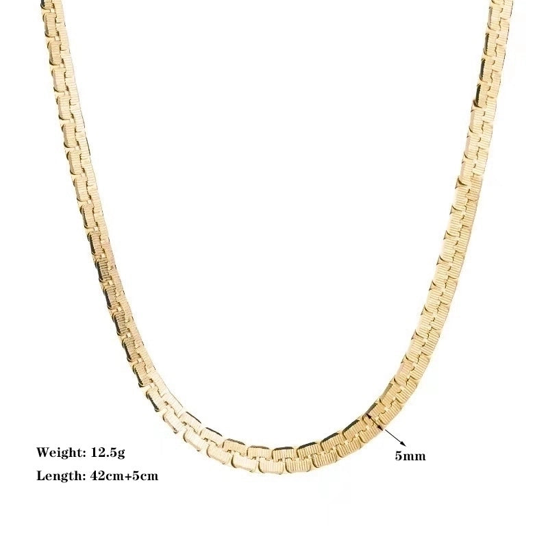 304 Stainless Steel 18K Gold Plated Streetwear Plating Solid Color Necklace