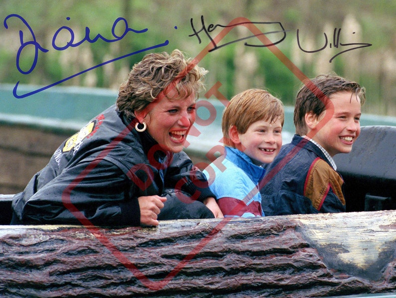 Princess Diana Prince Harry Prince William 8.5x11 Autographed Signed Reprint Photo Poster painting