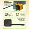 3 in 1 GaN Charger,Scalable 80W MAX fast charger module with Type-C cable and 1 USB ports