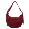 Women's Fashion Plain Color Nylon Crossbody Bag