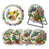 4PCS Diamond Painting Coasters Kit with Holder for Dining Table (Flower Basket)