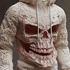 Halloween And Christmas 3D Printing Skull Design Knitted Hoodie by Inlyline