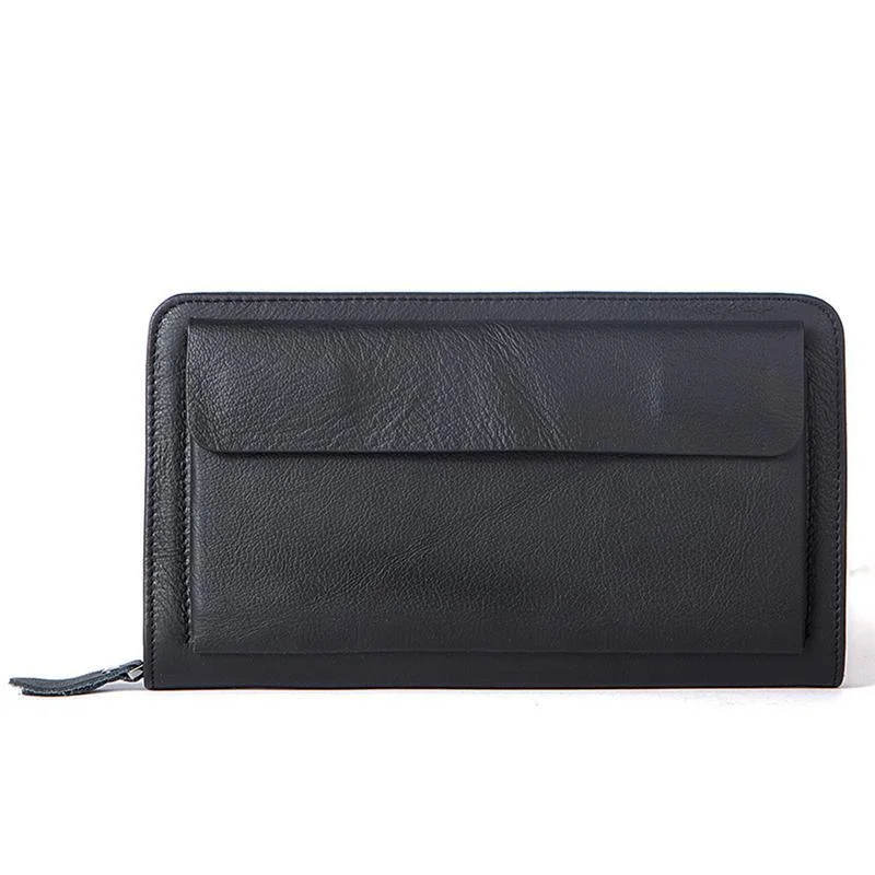 Card Holder Contrast Color Soft Leather Currency Pocket Zipper Closure Wallet