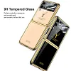 Luxury Deer Pattern Electroplating Tempered Glass Case For Samsung Z Flip 3 5G