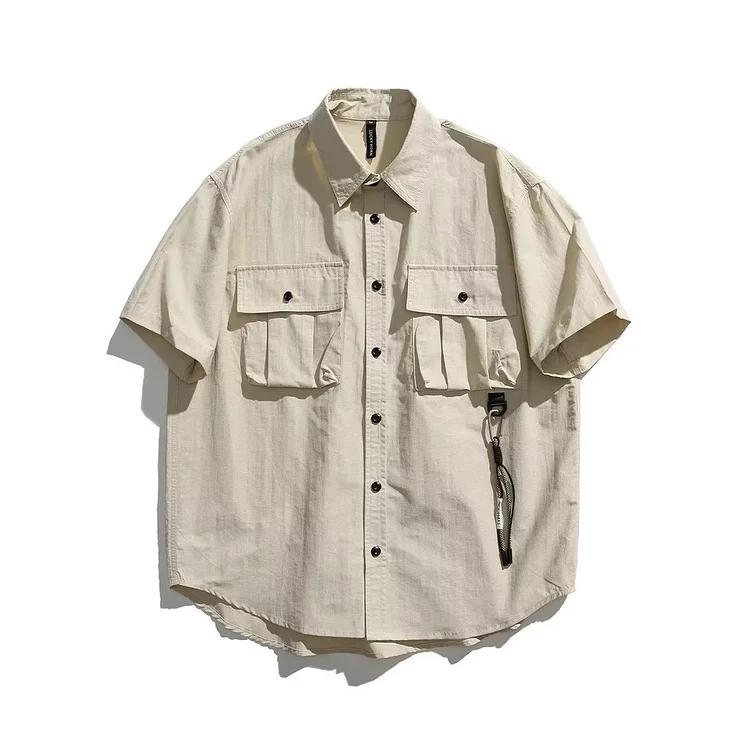 2024 Men's Multi-Pocket Durable Workwear Casual Loose-fitting Shirt