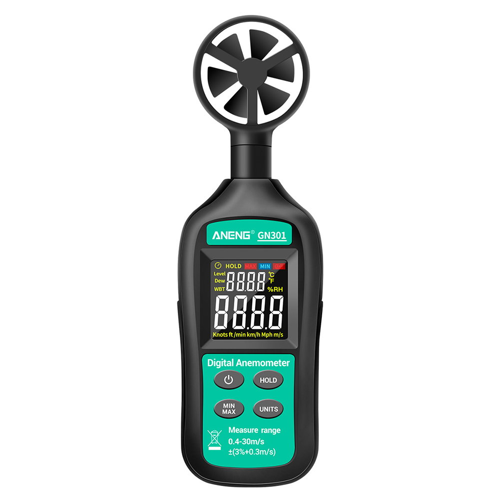 

ANENG GN301 Intelligent Wind Speed Detector Digital Backlight Anemomer, 501 Original