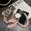 Suitable for Samsung zfold mobile phone case leopard print magnetic rhinestone creative folding protective cover