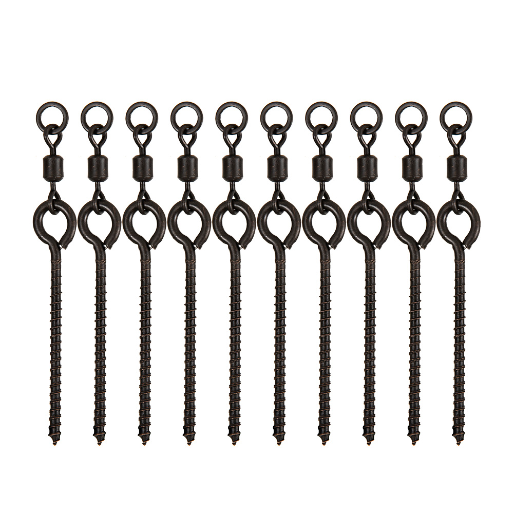 

10pcs 35mm Lure Holder Screw with Round Swivel Ring Carp Terminal Tackle, 501 Original