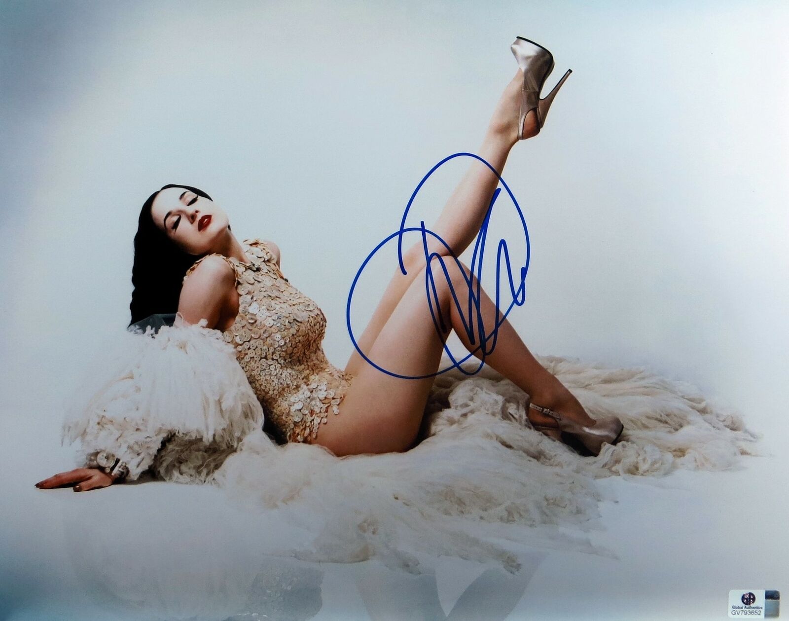 Dita Von Teese Signed Autographed 11X14 Photo Poster painting Sexy Legs in Air Heels GV793652