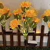 Solar Powered 3/6Head Sunflower Lights Smart Sensor Waterproof Landscape Lights Weather Proof Simulation Sunflower Decorative Lamp for Garden Lawn Courtyard Decor