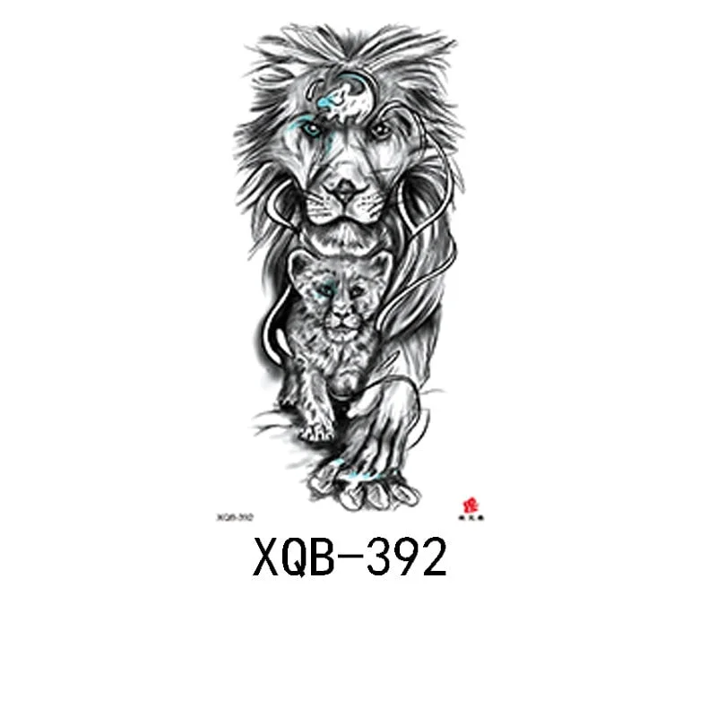 Small Full Arm Waterproof Tattoo Sticker Half Arm Arm Fierce Animal Arm Lasting European and American Tattoo Sticker