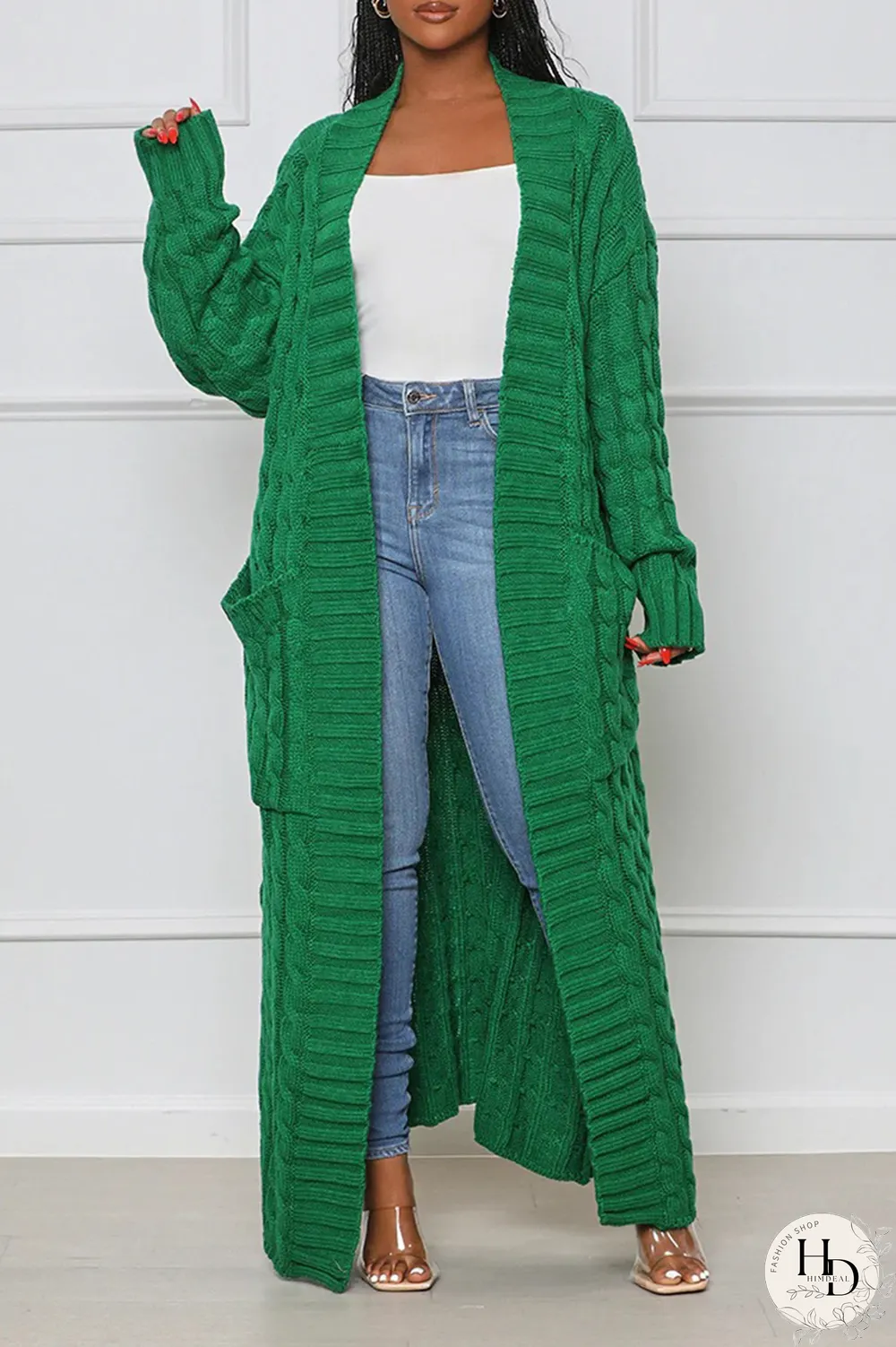 Pink Street Solid Patchwork Cardigan Collar Outerwear