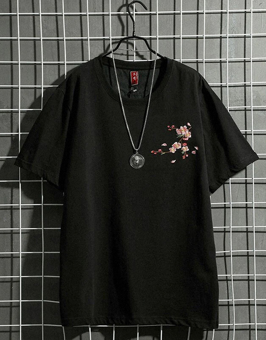 Floral Embroidered T-shirt / TECHWEAR CLUB / Techwear