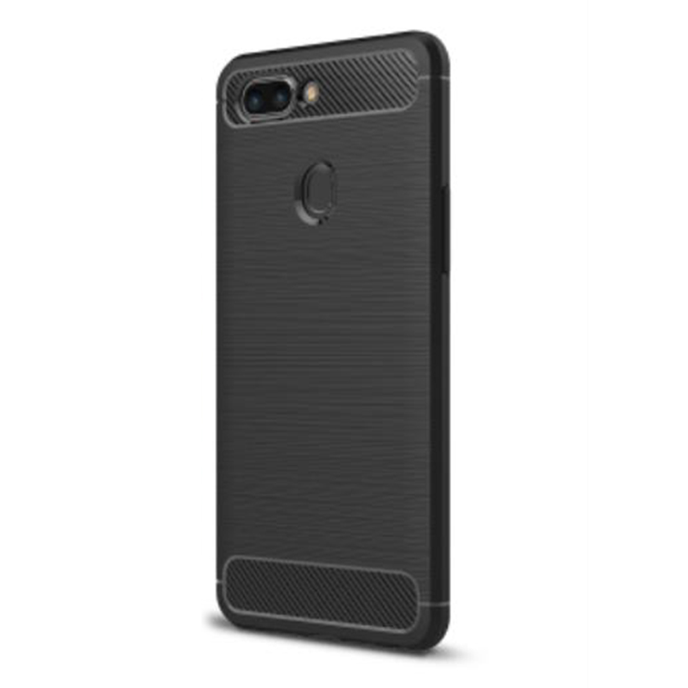 

Soft TPU Bumper Phone Case for OPPO R15 Carbon Fiber Brushed Cover Black, 501 Original
