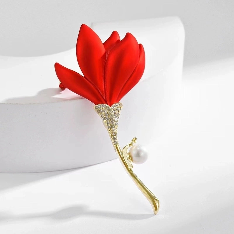 Elegant Minimalist Pin Rose Flower Alloy Plating Women’s Brooches