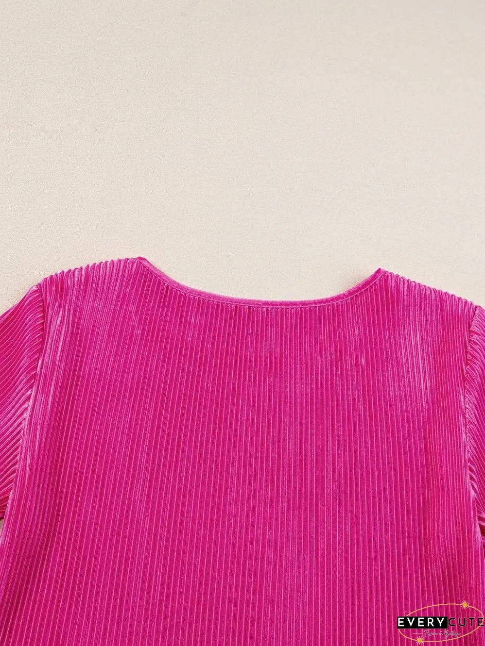 Women's Pink Pleated Shorts and Top Set