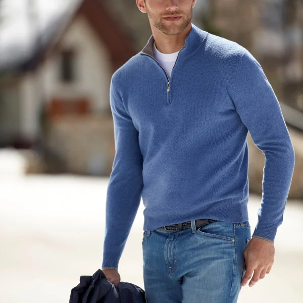 Gino cashmere quarter zipper sweater