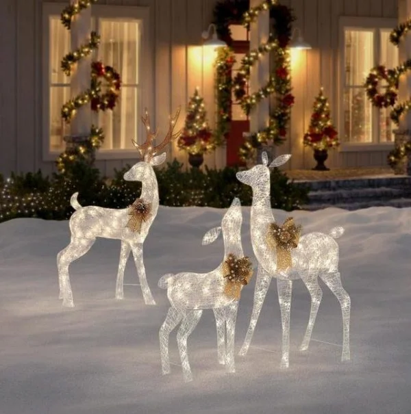 🔥kukelife🔥Christmas-63 in 160 light led white deer