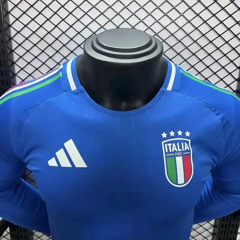 2024 Long Sleeve Player Version Italy Home Football Shirt 1:1 Thai Quality